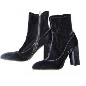 Sam Edelman‎ Women's Blue/Gray Velvet Ankle Boots with 4" Block Heels Size 9